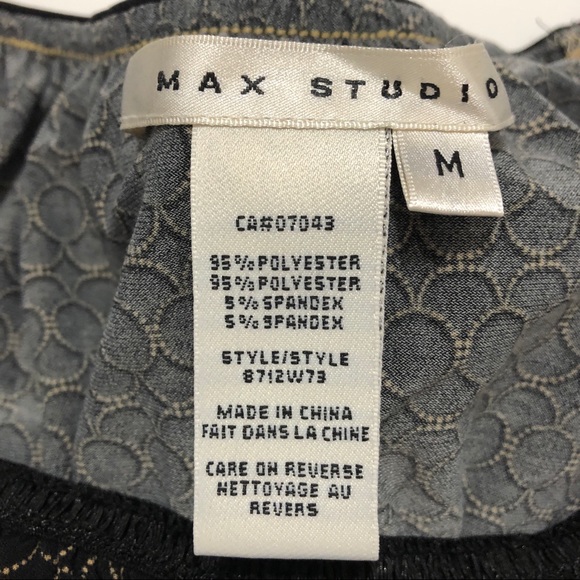 MAX STUDIO  | Black & Gold Empire Waist Top Size M - Picture 10 of 14